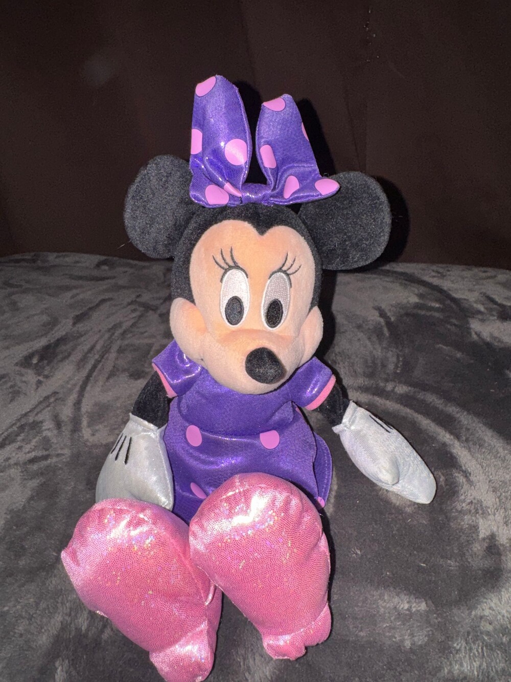 Ty Sparkle Minnie Plush Toy Purple Disney Soft Doll